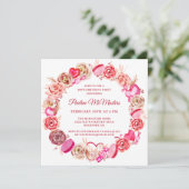 Invitation 100e anniversaire Rose Rose Coeur Tourbillonnant V (Debout devant)