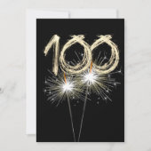 Invitation 100e anniversaire Sparklers de fête (Devant)