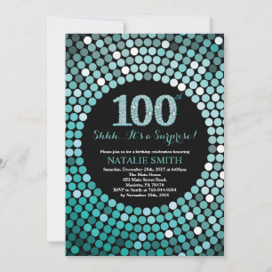 Invitation 100e anniversaire surprise Parties scintillant noi
