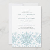 Invitation 100e anniversaire Surprise Party Blue Snowflake (Devant)