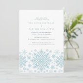 Invitation 100e anniversaire Surprise Party Blue Snowflake (Debout devant)