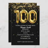 Invitation 100e Ballons d'or et Confetti (Devant / Derrière)