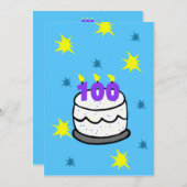 Invitation 100e fête d'anniversaire 100 gâteau aux (Devant / Derrière)