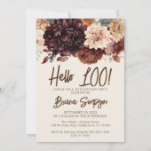 Invitation 100e fête d'anniversaire Brown Beige Ivory Floral (Devant)