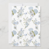 Invitation 100e fête d'anniversaire Elégant Dusty Blue Floral (Dos)