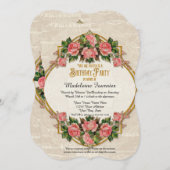 Invitation 100e fête d'anniversaire Parties scintillant d'or (Devant / Derrière)