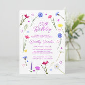Invitation 100e fête d'anniversaire Purple Fleur sauvage Mead (Debout devant)