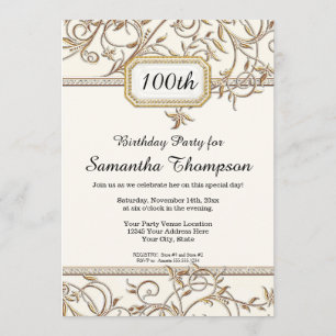 Invitation 100e Fête Glamour de la Régence Hollywoodienne Cen