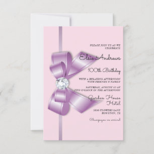 Invitation 100ème Joyau Centenaire Noeud et Ruban d'Anniversa