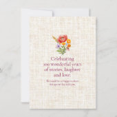 Invitation 100th Birthday Wildflowers - Floral Number (Dos)