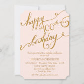 Invitation 100th, centième célébration de fête d'anniversaire (Devant)