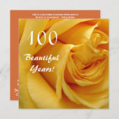 Invitation 100th Rose jaune Célébration-Profond (Devant / Derrière)