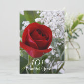 Invitation 101e anniversaire - Rose rouge (Debout devant)