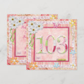 Invitation 103ème anniversaire style scrapbooking (Devant / Derrière)