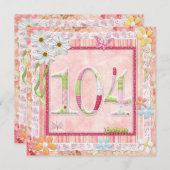 Invitation 104ème anniversaire style scrapbooking (Devant / Derrière)