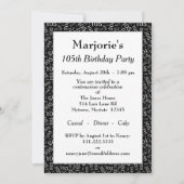 Invitation 105e fête d'anniversaire Noir/Blanc Motif numériqu (Devant)
