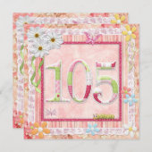 Invitation 105ème anniversaire style scrapbooking (Devant / Derrière)