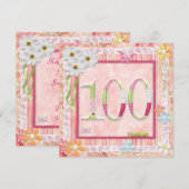 Invitation 105ème anniversaire style scrapbooking (Devant / Derrière)