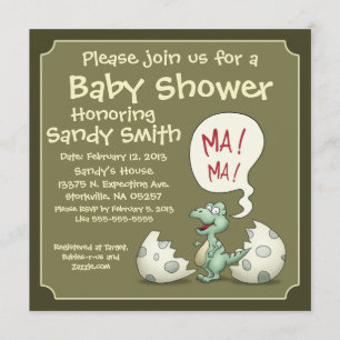 Invitation 106 de baby shower : Bébé de dinosaure