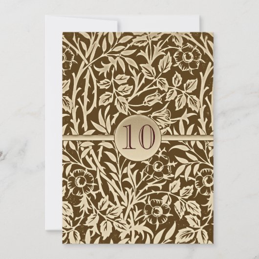 Invitation 10 ans de mariage design vintage (Devant)