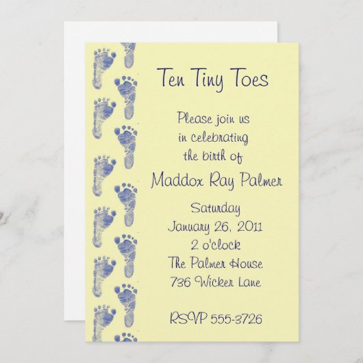 Invitation 10 minuscules orteils (Devant / Derrière)