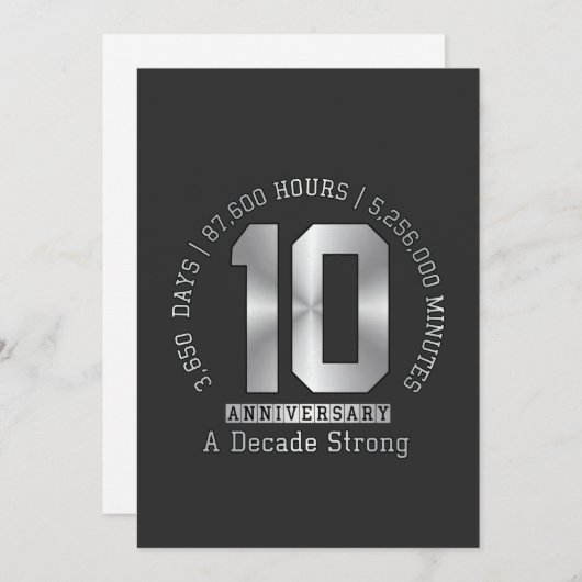 Invitation 10 Year Anniversary Milestone - A Decade Strong  (Devant / Derrière)
