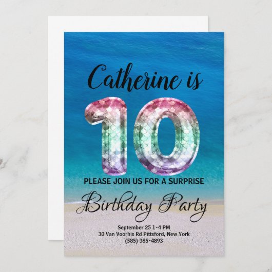 Invitation 10e anniversaire (Devant / Derrière)