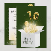 Invitation 10e Anniversaire Ballons d'Or En Boîte Blanche (Devant / Derrière)