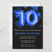 Invitation 10e anniversaire Ballons Enfants Blue Boy Party (Devant)