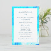 Invitation 10e anniversaire Bleu Abstrait Artsy Cool âge pers (Debout devant)