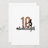 Invitation 10e anniversaire Cadeau double chiffres filles Gym (Devant / Derrière)