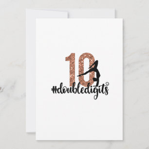 Invitation 10e anniversaire Cadeau double chiffres filles Gym