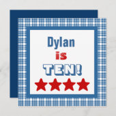 Invitation 10e anniversaire Cadre Carré de dix ans (Devant / Derrière)