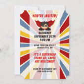 Invitation 10e anniversaire de fête garçons Superhero Red Com (Dos)