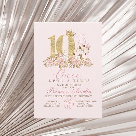 Invitation 10e anniversaire de la petite princesse