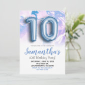 Invitation 10e anniversaire de marbre bleu (Debout devant)