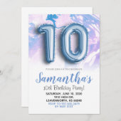 Invitation 10e anniversaire de marbre bleu (Devant / Derrière)