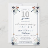 Invitation 10e Anniversaire de Mariage À 10 Ans de Mariage Fé (Devant)