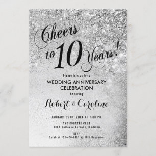 Invitation 10e Anniversaire de Mariage Argent
