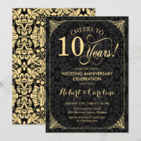 10e anniversaire de mariage - Damassé noir or
