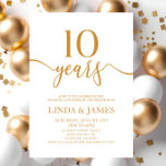 Invitation 10e anniversaire de Mariage de Champagne minimalis<br><div class="desc">C'est une invitation Minimale Minimaliste Champagne Blanc 10ème anniversaire Mariage!</div>