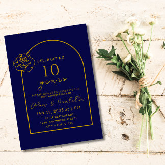 Invitation 10e anniversaire de Mariage de la marine moderne e