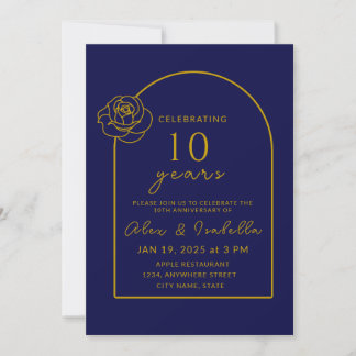 Invitation 10e anniversaire de Mariage de la marine moderne e