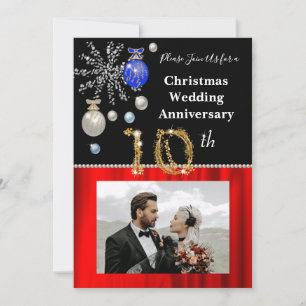 Invitation 10e anniversaire de mariage & Or   Fête de fin d'a