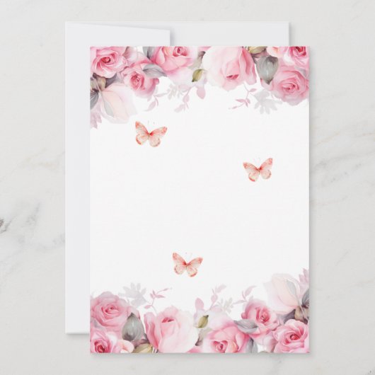 Invitation 10e anniversaire de Mariage Tin Roses blush (Dos)