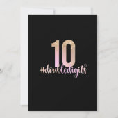 Invitation 10e anniversaire Double chiffres filles Peach Ombr (Devant)
