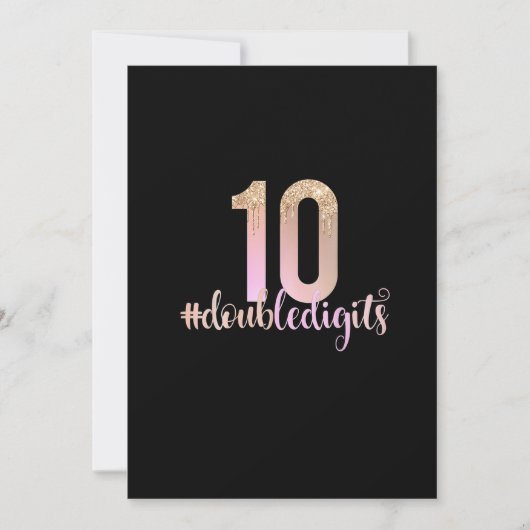 Invitation 10e anniversaire Double chiffres filles Peach Ombr (Devant)