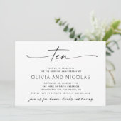 Invitation 10e anniversaire du Mariage Tin | Photo minimalist (Debout devant)