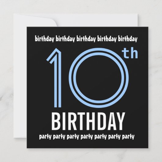 Invitation 10e anniversaire du Modern Blue and Black W689 (Devant)