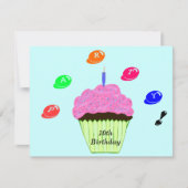 Invitation 10e Anniversaire Fête Candy Bits Cupcake Invitatio (Devant)